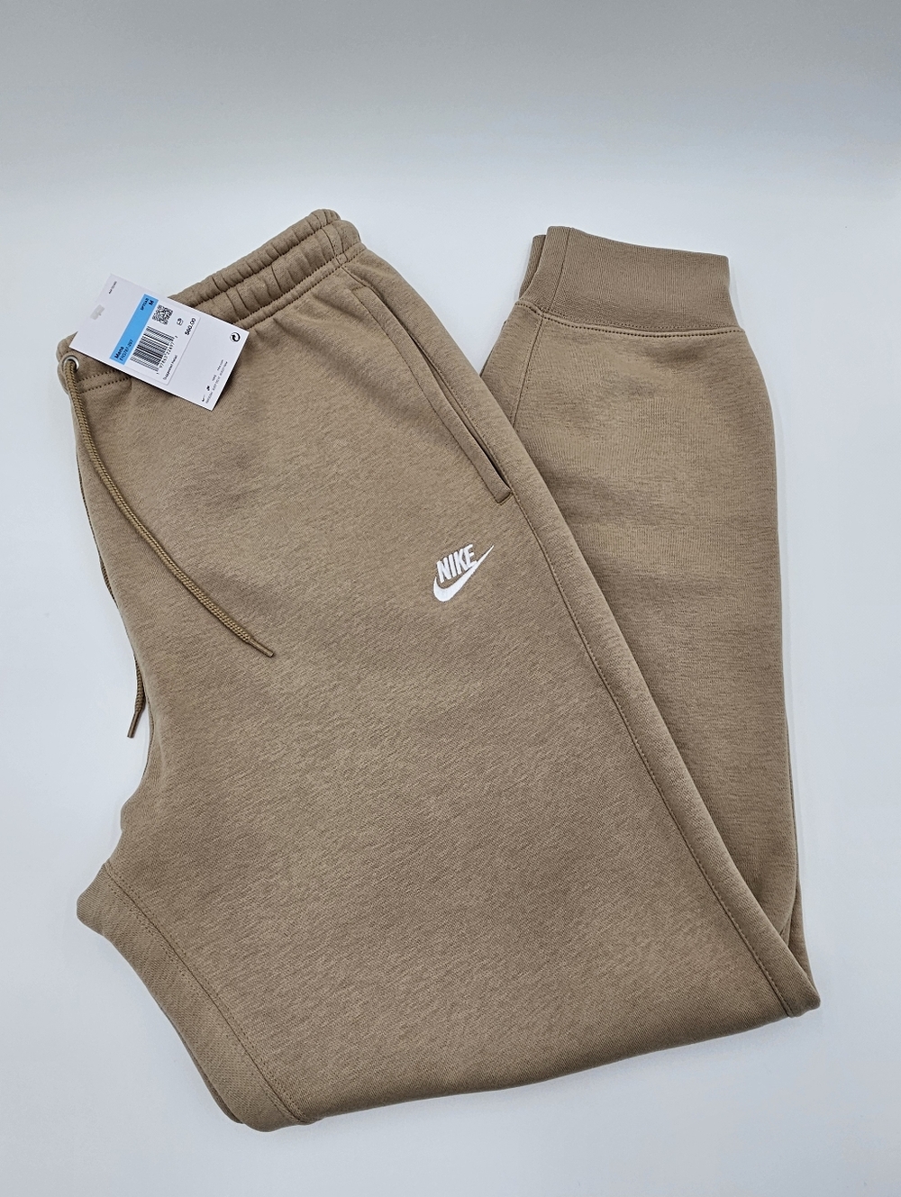 NWT Nike Club Men's Joggers - Parachute Beige/White | Size Medium